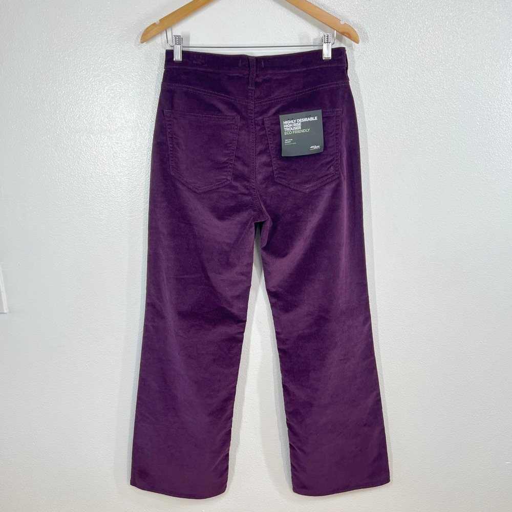 SilverJeans Co Highly Desirable High Rise Trouser Purple Corduroy W29 x L31 NWT - Picture 3 of 10